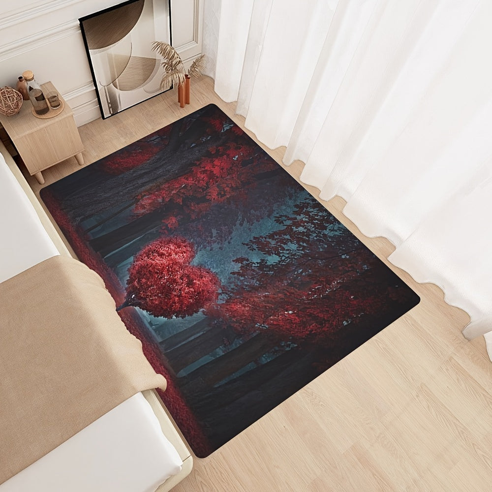 Love Tree Print Washable Decorative Rug for Home Decor