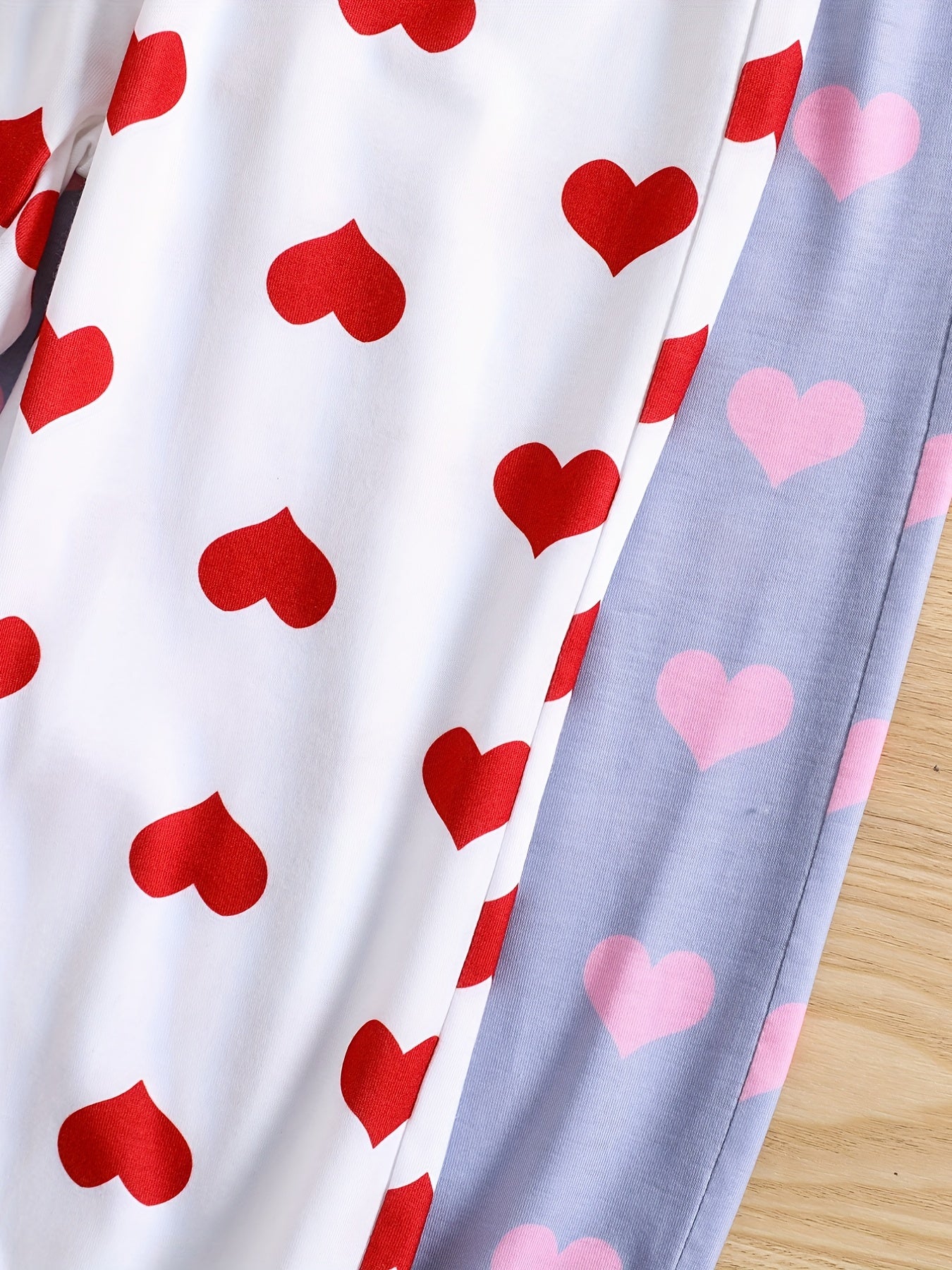 2Pcs Toddler Girls Heart Print Jogger Pants
