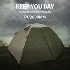 Double Layer Portable Tent with Rain & Wind Protection for Camping