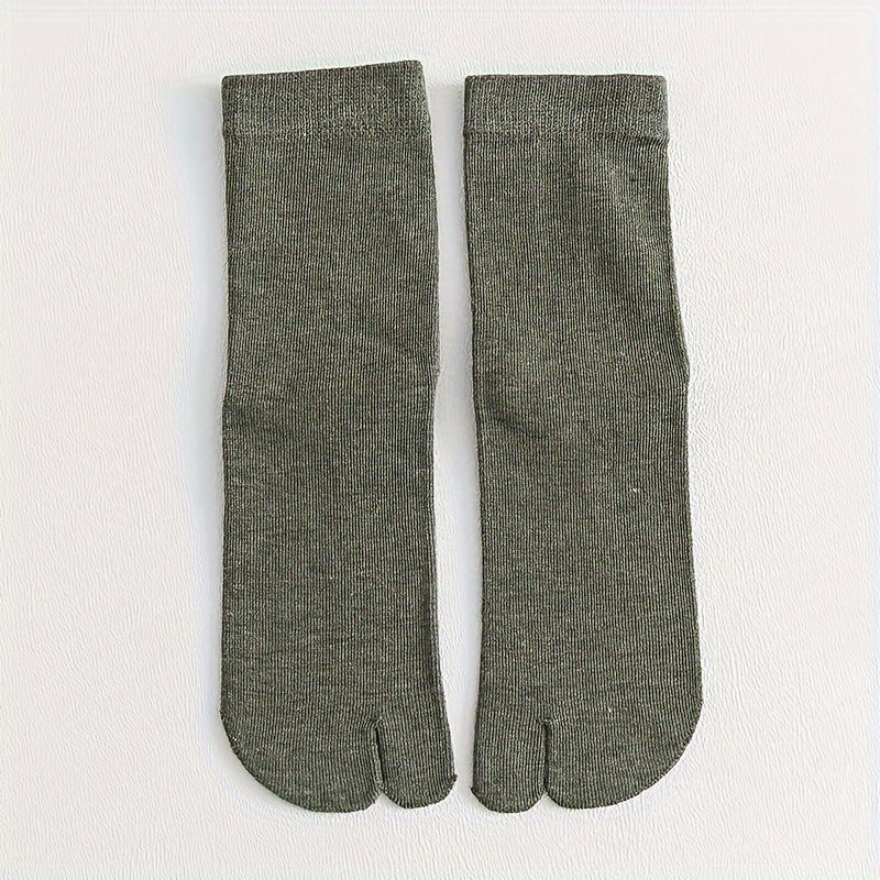 1pair Two Finger Socks Two Toe Socks Medium Leg Socks Cotton Socks