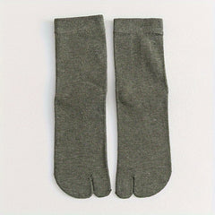 1pair Two Finger Socks Two Toe Socks Medium Leg Socks Cotton Socks
