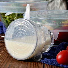 6pcs Silicone Stretch Lids Reusable Food Bowl Covers