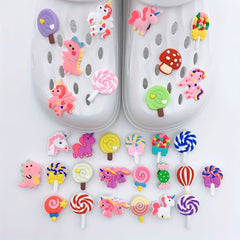 Rainbow Horse Lollipop Shoe Charm Buckle DIY Sandals Accessories