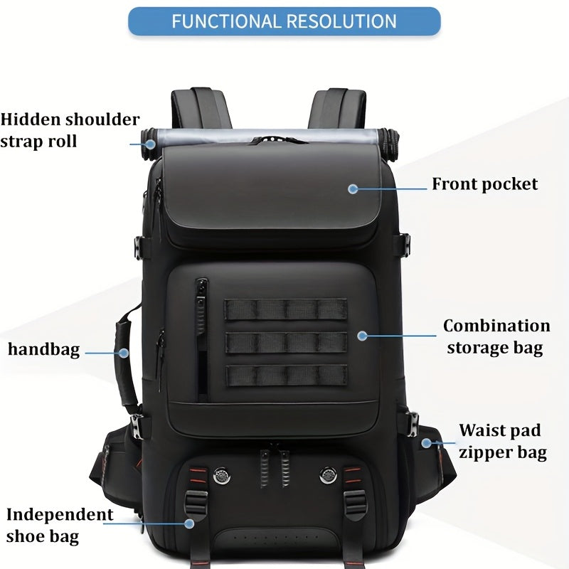 Waterproof Business Laptop Backpack with Shoe Bag & USB Port