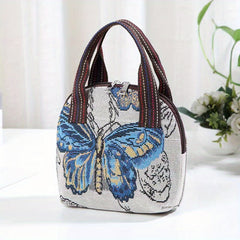Embroidered Satchel Bag Zipper Shell Bag All Match Handbag