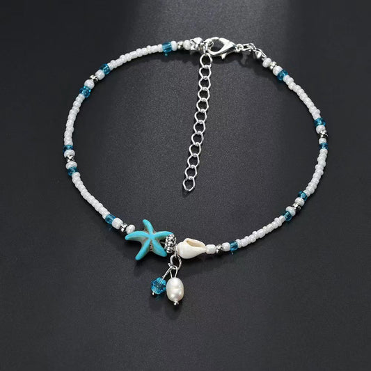 Starfish Conch Beach Anklet Beaded Ankle Bracelet