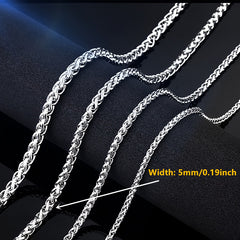 Men's Stainless Steel Cut Rope Chain Necklace Dragon Bone Necklace