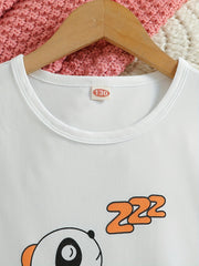 2pcs Panda Pattern Kid's Pajamas Long Sleeve & Pants Set