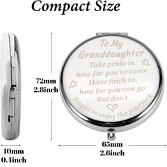 Engraved Compact Mirror Unique Mothers Birthday Wedding For Granddaughter