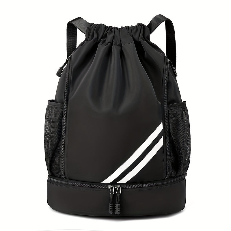 Drawstring Gym Bag Polyester Softshell with Pockets