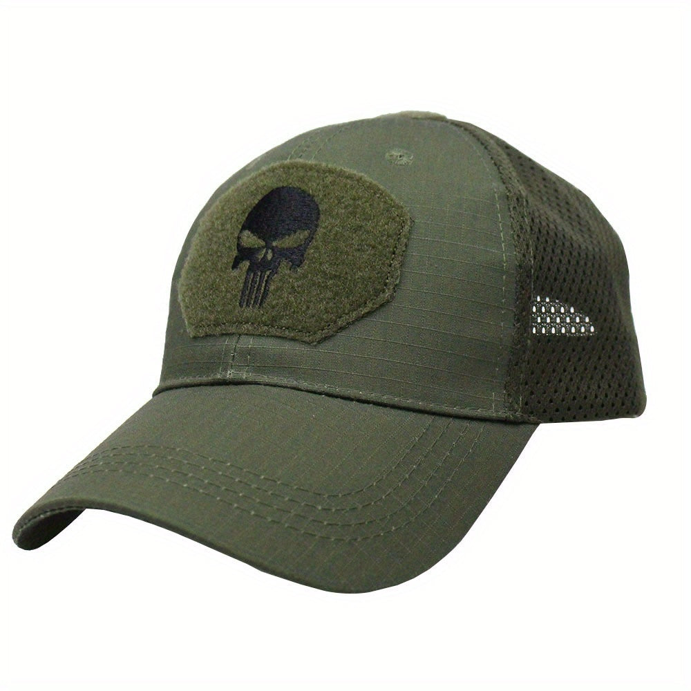 Camouflage Baseball Cap Skull Embroidery Patch Tactical Mesh Trucker Hat