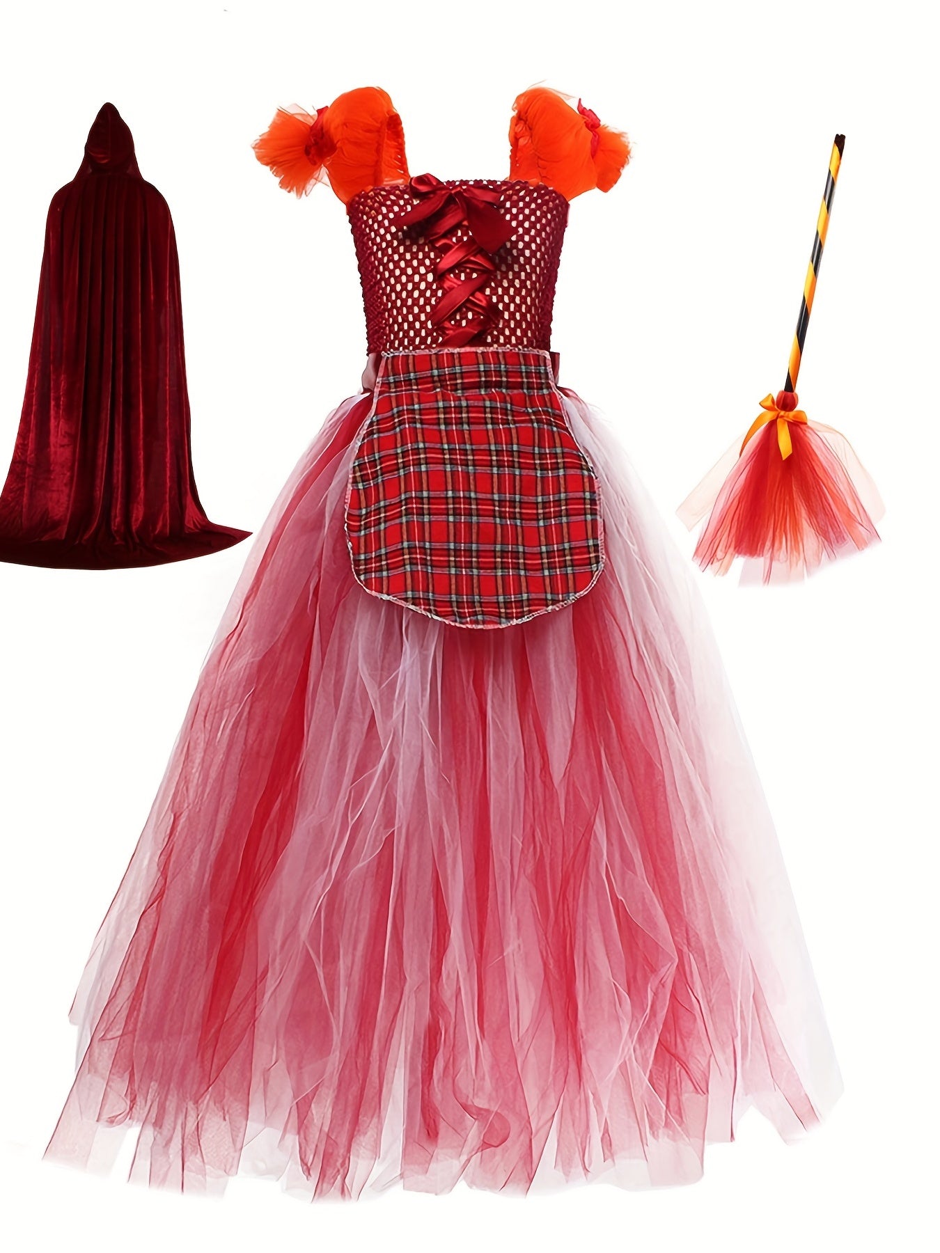 Halloween Witch Cosplay Costume & Accessories for Party Performance
