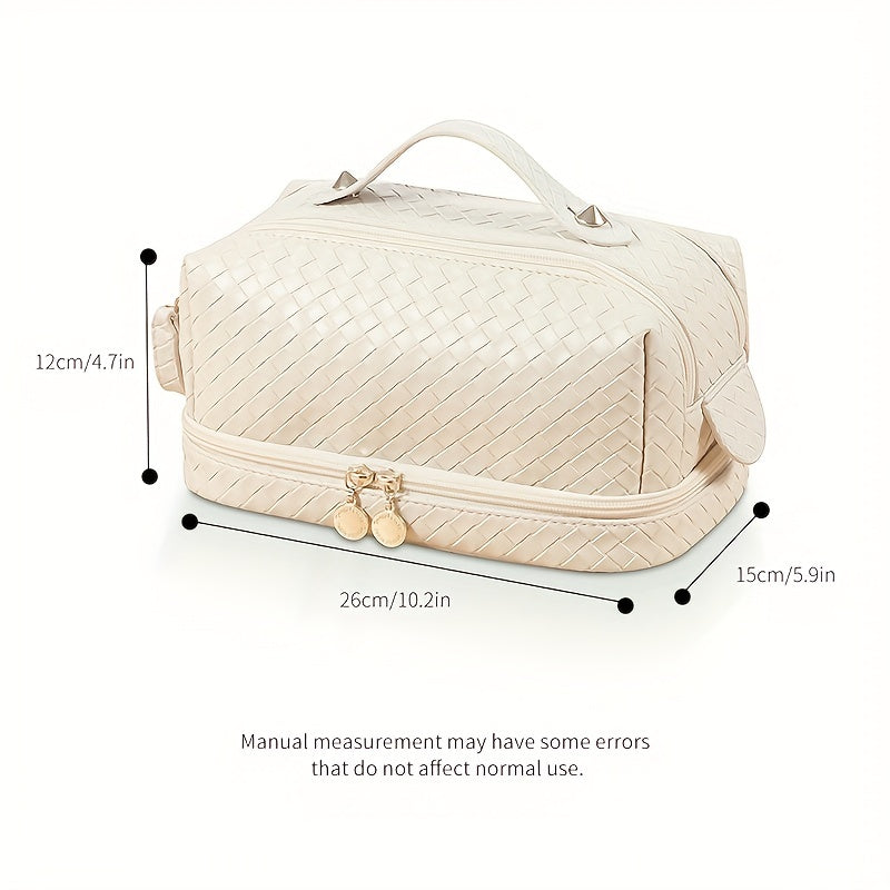 Checkered Pattern Makeup Bag Large Travel Comestic Bag Women's Toiletry Bag