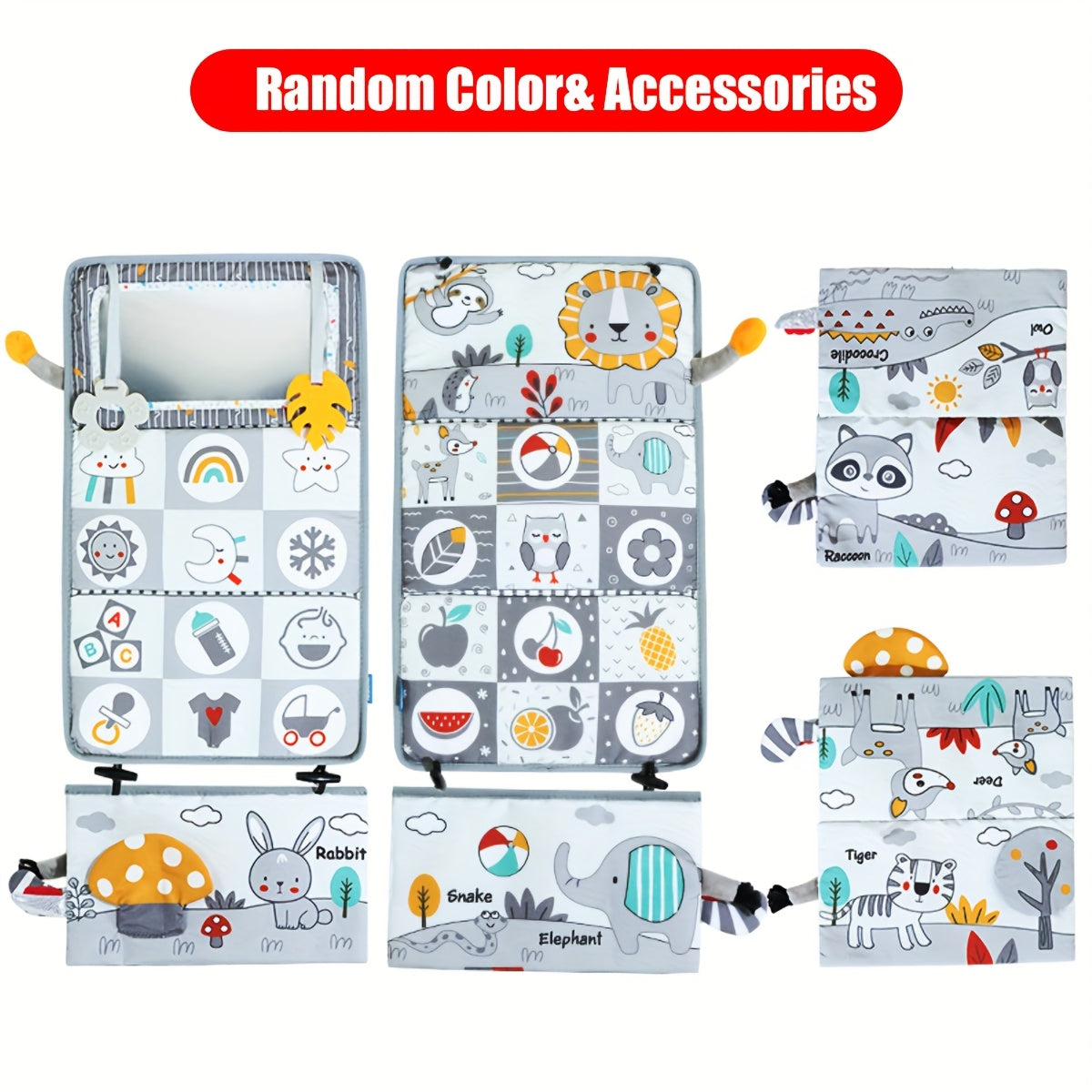 Time Mirror Cloth Book Visual Stimulation Toy Vision Training Foldable