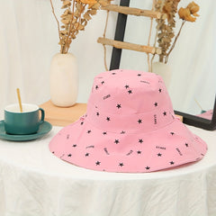 Star Print Bucket Hat Wide Brim Sunshade UV Protection Casual Travel Beach Hats
