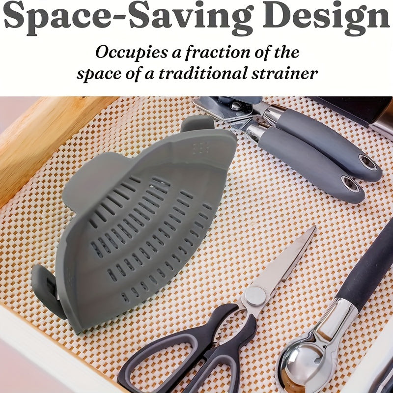Adjustable Silicone Pot Strainer Colander Clip-On Drainer