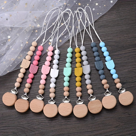 Baby Beech Pacifier Clip Anti-drop Silicone Teething Chain Toy