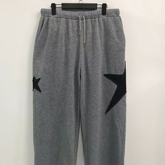  Star Print High Rise Wide Leg Sweatpants
