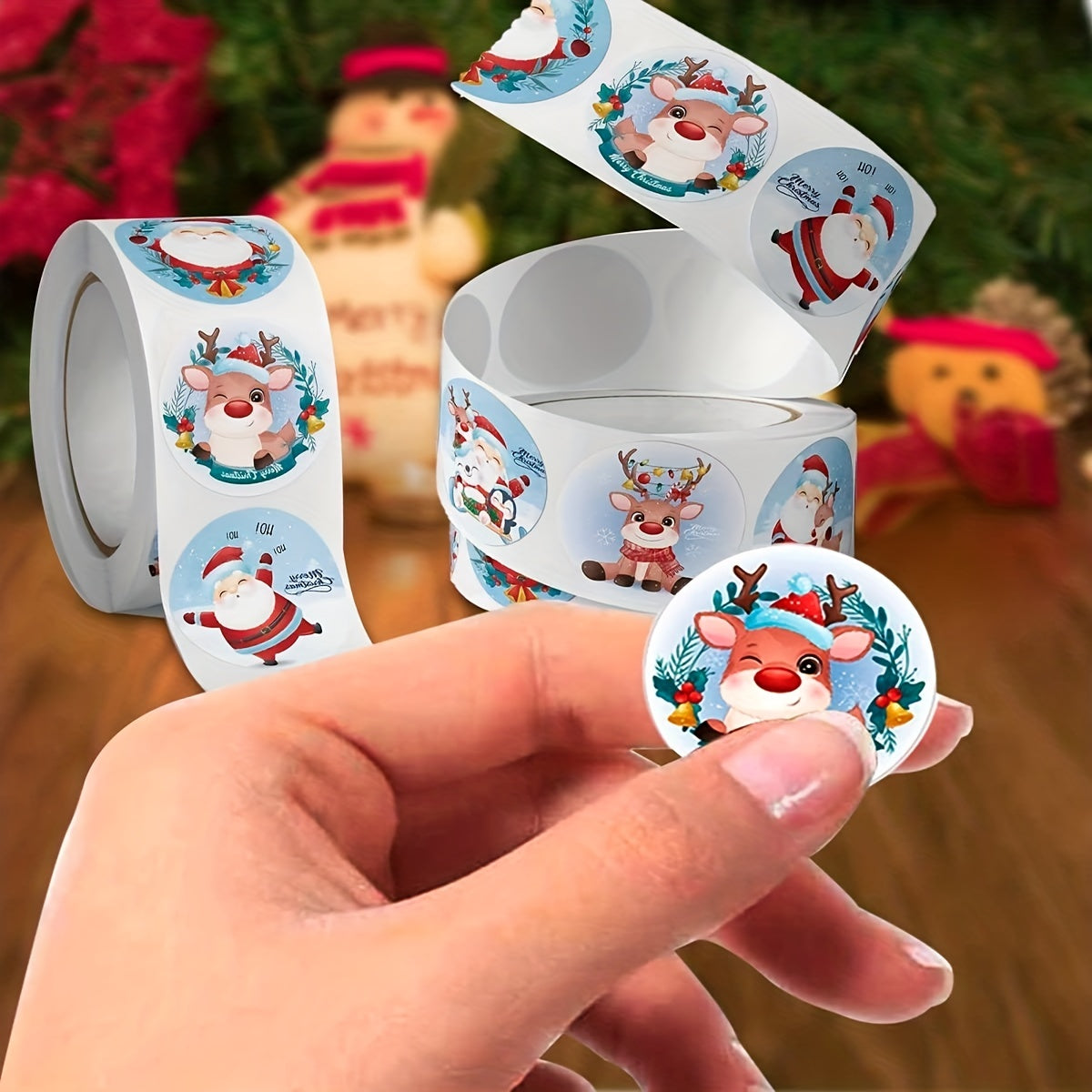 500pcs Cartoon Christmas Theme Gift Label Stickers Self adhesive Paste Stickers