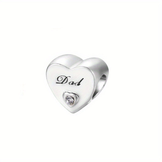 Heart Shape Beads Inlaid Diamond Large Hole Beads for DIY Jewelry