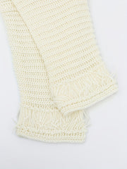  Solid Fringe Trim Cardigan Long Sleeve Open Front