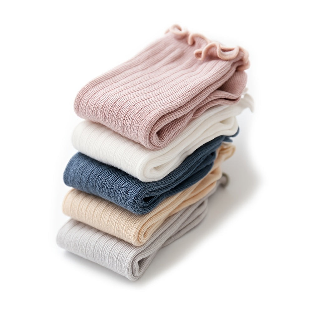 Newborn Baby Winter Knee High Socks Solid Cotton Warm Socks