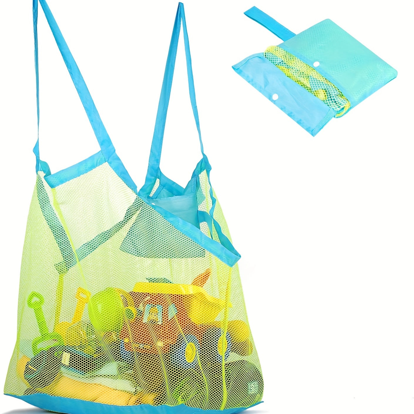 Large Capacity Mesh Beach Toy Storage Bag Sand Dredging Tool Bag