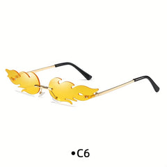Flame Rimless Cycling Sunglasses UV Protected Eyewear
