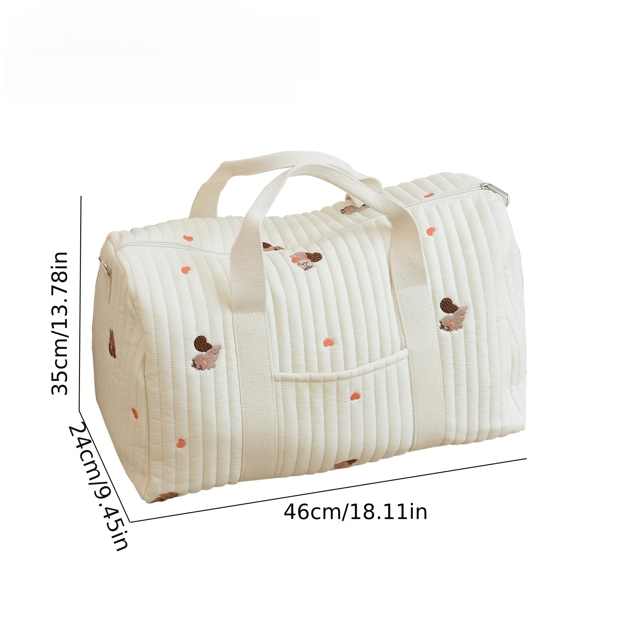 Embroidered Large Capacity Diaper Bag Lightweight Travel Bag