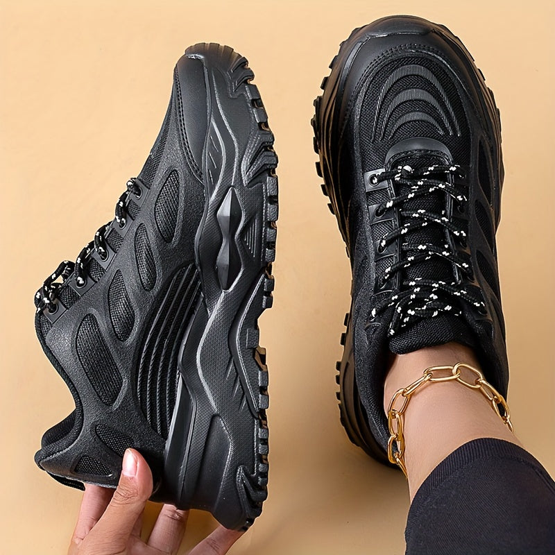 Knit Casual Sports Sneakers Thick Sole Running Shoes Women's Footwear