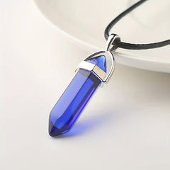 Crystal Hexagonal Column Necklace Pendant