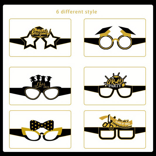 6pcs Graduation Students Glasses Graduation Party Decorations Photo Props