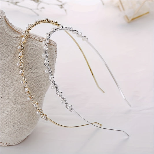 Rhinestone Faux Pearl Headband Hair Accessories