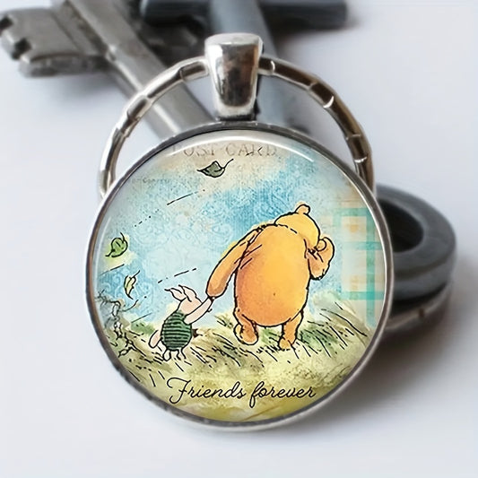 Alloy Solid Color Round Split Ring Keychain Vintage Bag Keychain