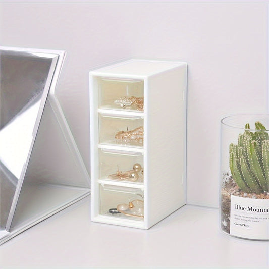 4pcs Small Drawer Storage Box Desktop Finishing Four Palace Grid Storage