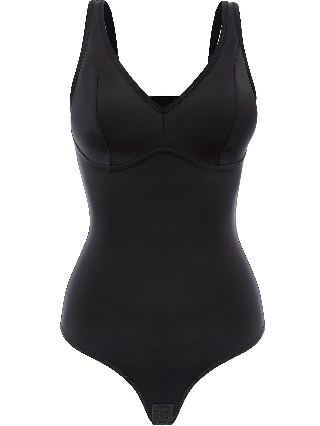 Seamless Thong Shaping Bodysuit V Neck Tummy Control Slimmer Body Shaper