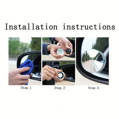 2pcs Car Rearview Mirror Small Round 360 degree Adjustable Blind Spot Mirror