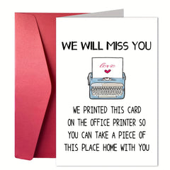 Funny Retirement Cards With Envelope - Hilarious Office Remembrance Cards