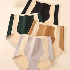 4pcs High Rise Seamless Briefs Colorblock Panties Women's Lingerie