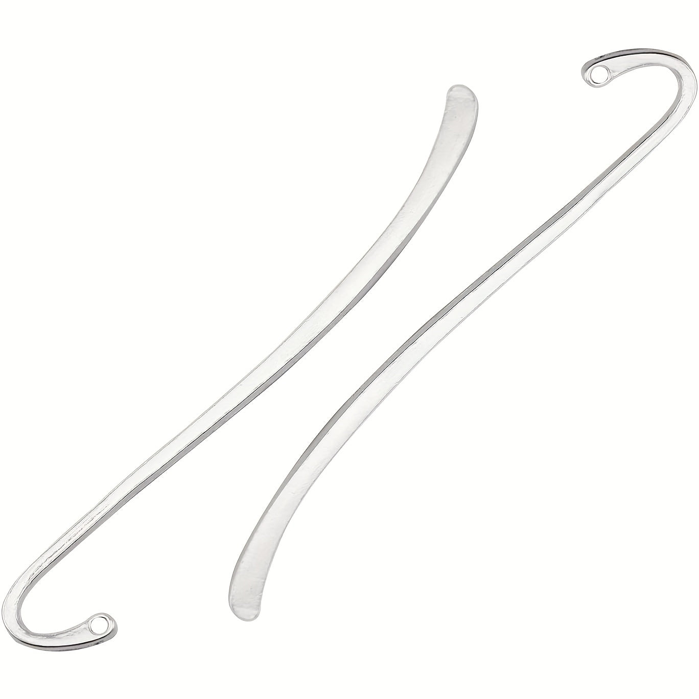 15pcs Silver Plated Smooth Bookmark Charms for Jewelry Making