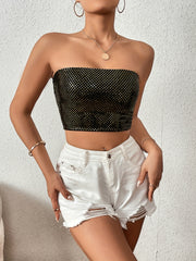 Sparkling Sequin Strapless Crop Top