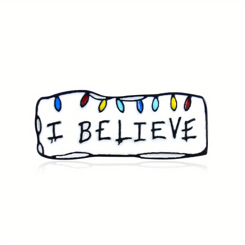 Minimalist Men's Brooch - I Believe Slogan Pin
