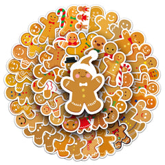 50pcs Gingerbread Christmas Stickers for DIY Crafts