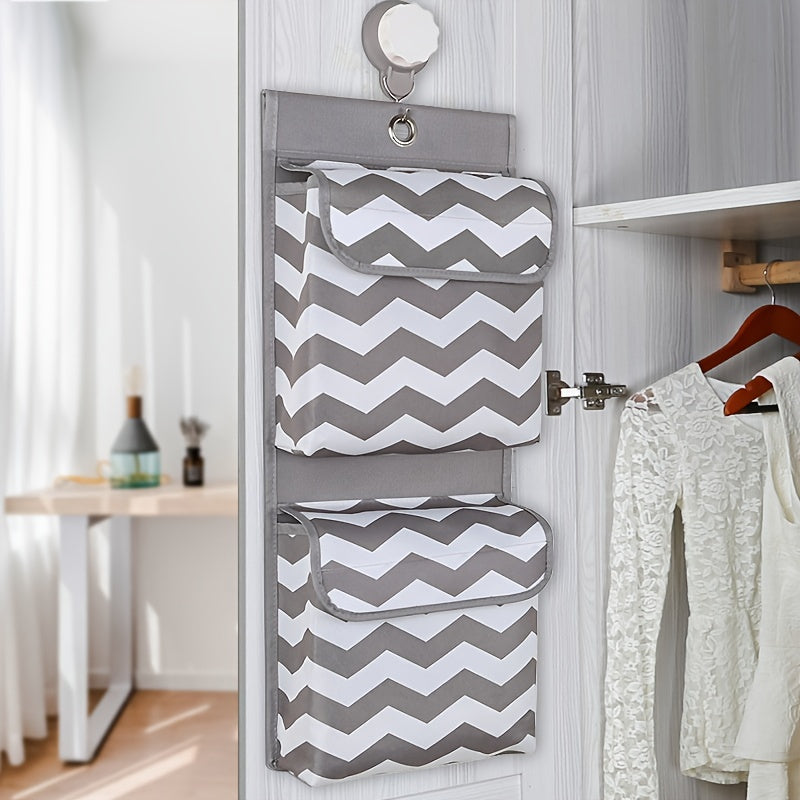 Oxford Cloth Hanging Storage Bag 2 Pockets Strong Sticky Hook