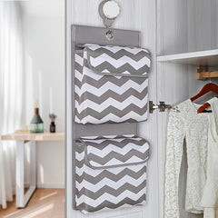 Oxford Cloth Hanging Storage Bag 2 Pockets Strong Sticky Hook
