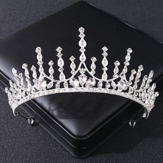 Vintage Silver Crown Bridal Headpiece Crystal Wedding Crown