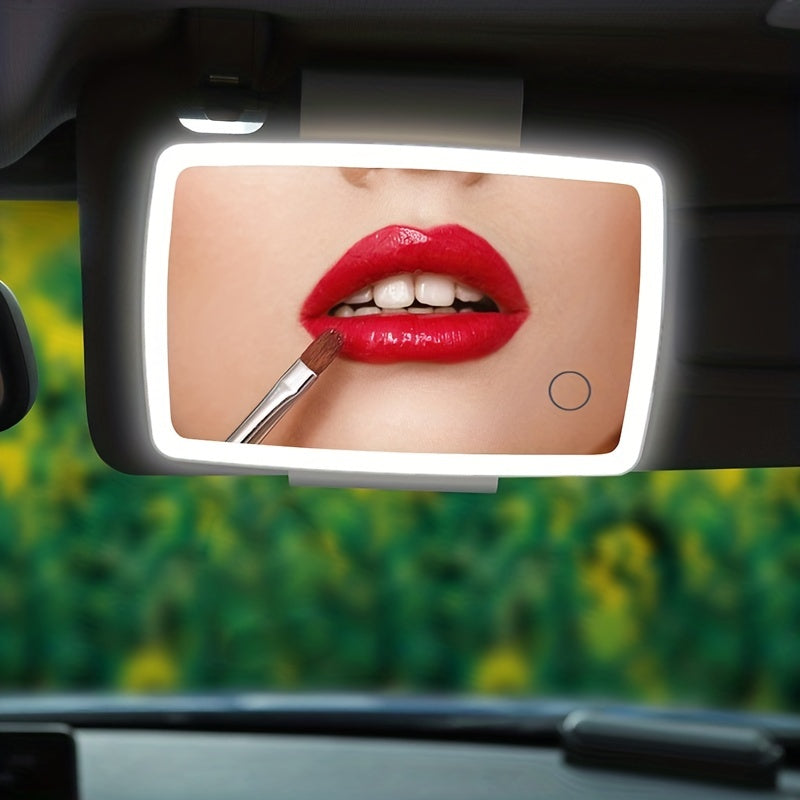 Car Visor Mirror Rechargeable With 3 Light Modes & LED Touchscreen