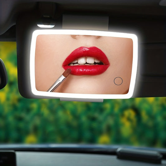 Car Visor Mirror Rechargeable With 3 Light Modes & LED Touchscreen