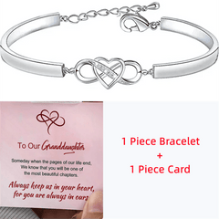 Granddaughter Infinity Symbol Bangle Bracelet with Cubic Zirconia