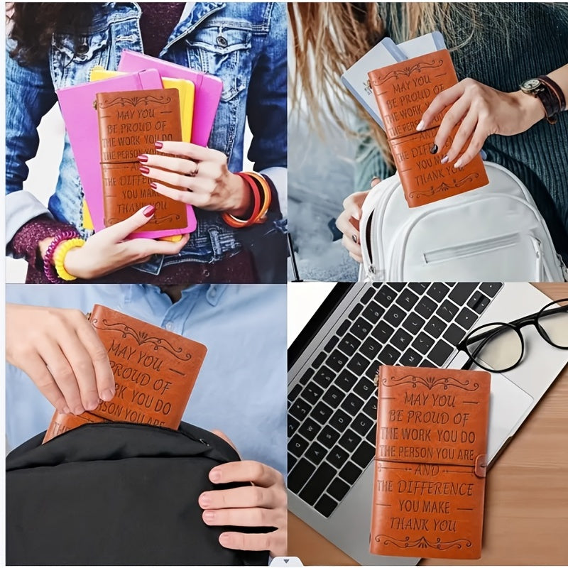 Vintage Faux Leather Notebook for Travel and Stationery
